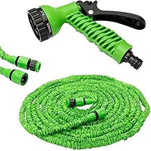 Expandable Garden Hose Pipe:  Flexible Expanding Magic Water Hose with 7-Pattern Spray Nozzle, Leak-Proof Retractable Heavy-Duty Hosepipes for Garden (50FT, Green)