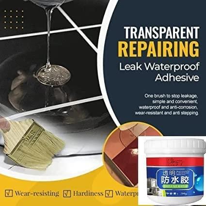 Waterproofing Solution for Homes, Terraces, Roofs Transparent Crack Seal Agent 300g with brush, Roof Sealant Waterproof Gel For steel, ceramic tile, marble, wood, metal Crack Seal Agent