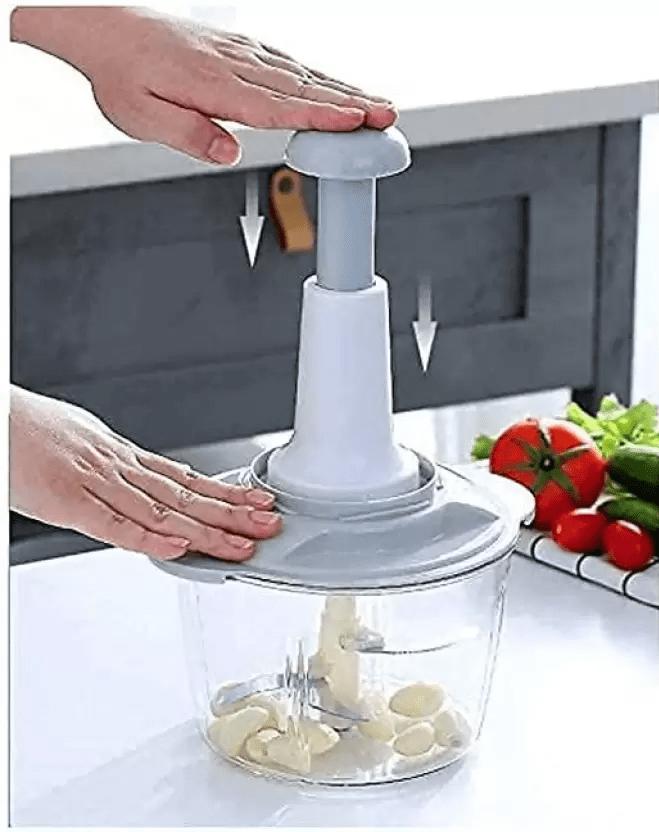 Steel Large Manual Hand-Press Food Chopper Mixer Cutter