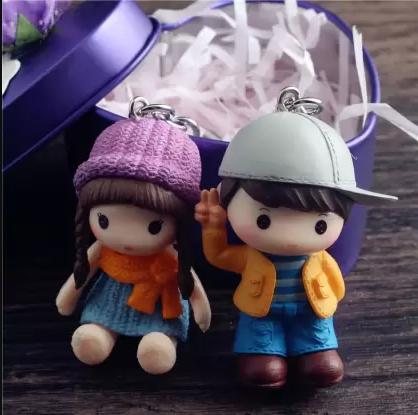 Gorgeous moment Forever Love Cute Stylish Couple Multicolor Key Ring/Bag Pendant/Doll Keychain