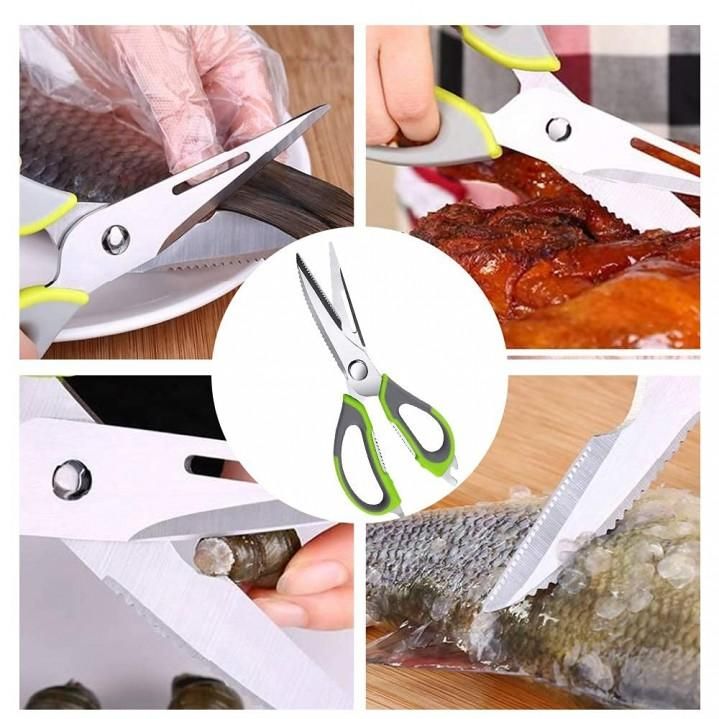 Kitchen Shears Heavy Duty Kitchen Scissors with Magnetic Holder, Dishwasher Safe Scissors All Purpose Come Apart Blade Made with Japanese Steel 4034 for Meat/Vegetables/BBQ/Herbs