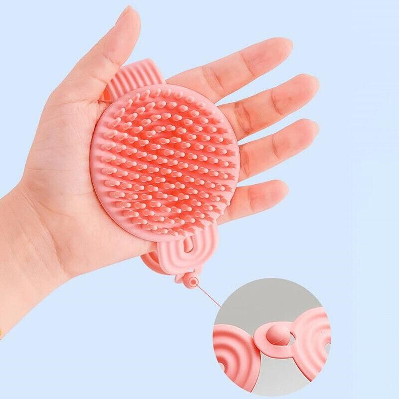 2-in-1 Bath and Shampoo Brush, Soft Silicone Loofah Double-Sided Body Brush - Pack of 2