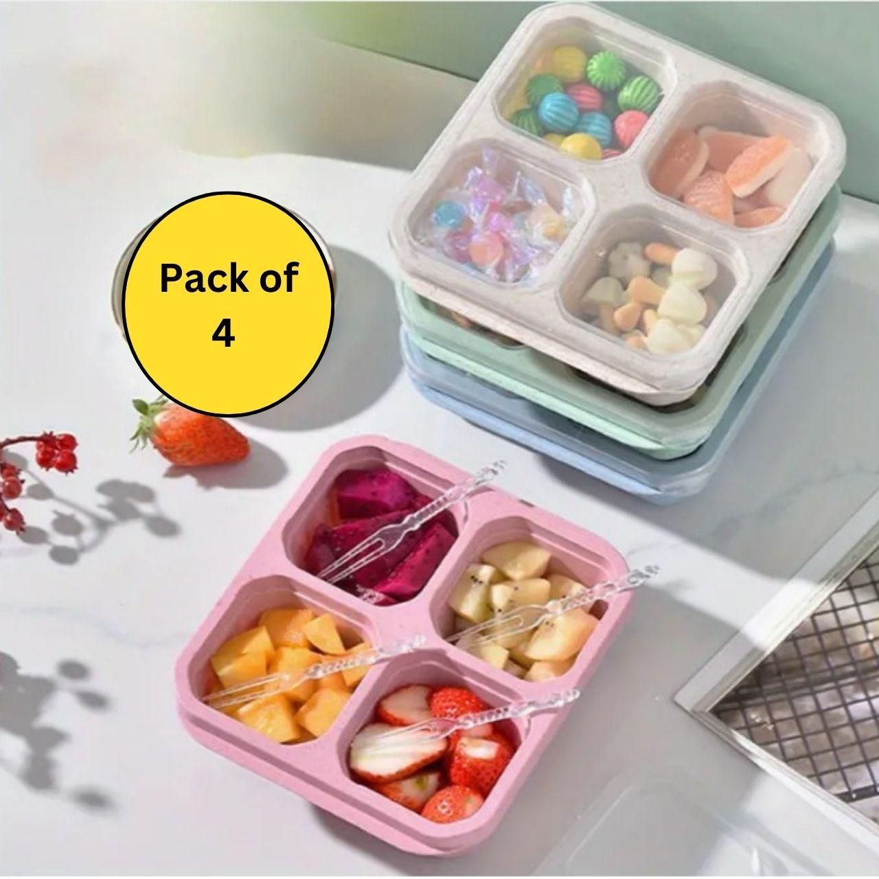 Bento Snack Box - Portable Divided Food Container for Candy, Pasta, Dried Fruits