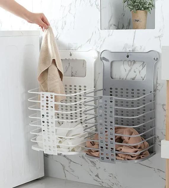 Clothes Basket Wall-Mounted Foldable Laundry Basket